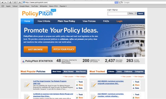 The new PolicyPitch.com website designed by Gatorworks
