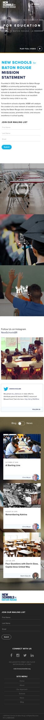 New Schools for Baton Rouge, Mobile-Friendly Web Site Design