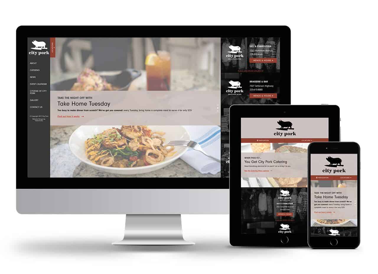 City Pork Restaurant Website Design by Gatorworks, Restaurant Websites
